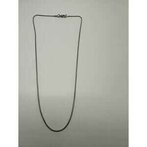 Plain Silver Tone Snake Chain Necklace 18”